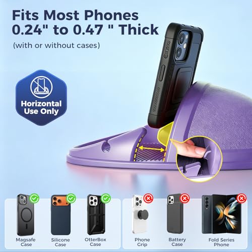 Loncaster Car Phone Holder, Car Phone Mount Silicone Car Pad Mat for Various Dashboards, Slip Free Desk Phone Stand Compatible with iPhone, Samsung, Android Smartphones, GPS Devices More (Purple) - color: Purple-1pack