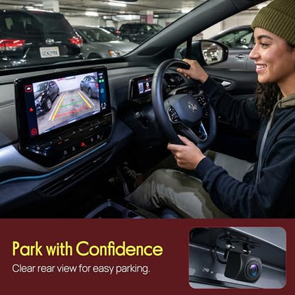 Pyle Backup Camera for Car, Truck, Trailer, RV & Van | HD AHD 720P & CVBS Switchable Reverse Camera | 170° Fisheye Lens | Night Vision & Parking Guidelines | IP68 Waterproof | 12V-24V | Pack-2