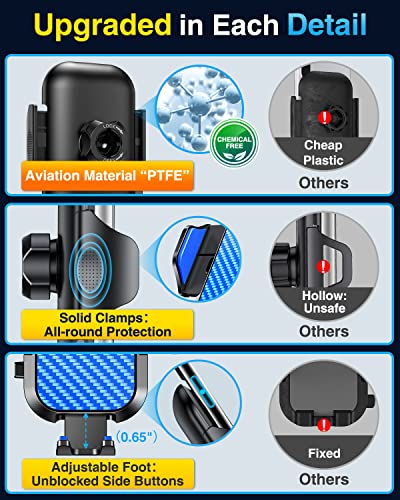 VANMASS Phone Holders for Your Car Ultimate Military-Grade Car Phone Holder Mount【Patent & Safety Certs】 Upgraded Shockproof Truck Air Vent Phone Mount for iPhone 17 Pro Max 16 Samsung Android,Blue - color: Blue