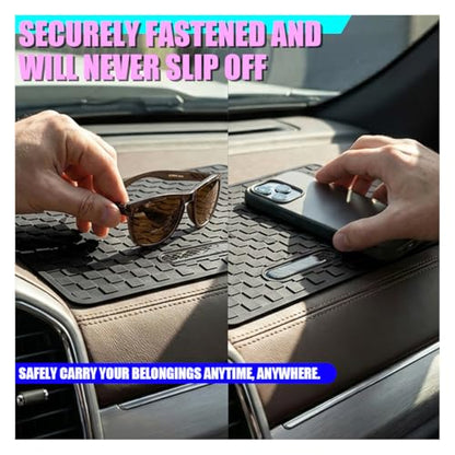 Car Dashboard Anti-Slip Pad, 10.6" × 5.7" Universal Sticky Gripping Mat, Multifunctional Automotive Interior Cell Phone Holder for Sunglasses, Keys, Coins, GPS, Electronic Devices (Black) - color: Black