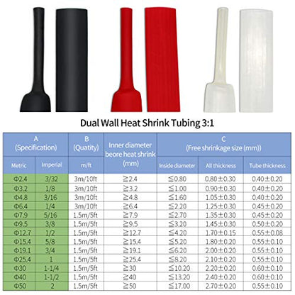 Dual Wall Heat Shrink Tubing 3:1 Ratio Heat Activated Adhesive Glue Lined Marine Shrink Tube Wire Sleeving Wrap Protector Red 4Ft (Dia 19.1mm (3/4") Red) - color: Dia 19.1mm (3/4") Red