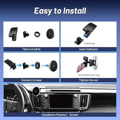 Phone Mount for Toyota RAV4 (2013-2018),15W Wireless Car Charger,Magnetic Phone Holder,Dashboard Hands Free Mobile Holder,360° Adjustable,2014 2015 2016 2017 RAV-4 Interior Accessories,New Car Gifts - size: Toyota RAV4 | 2013-2018