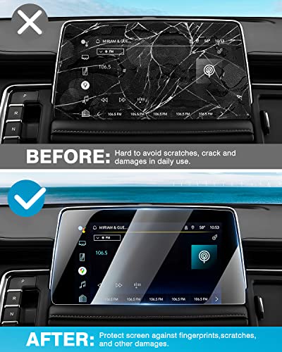 Karltys 2PCS Screen Protector for Chevy Suburban/Tahoe/GMC Yukon 2021-2024 10.2-Inch Touch Screen Tempered Glass Navigation Screen Cover Anti Fingerprint (NOT for Denali) - size: 10.2"Chevy Tahoe 2021-2025 2026