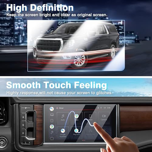 Karltys [Upgrade] 2021~2024 GMC Yukon Denali/Denali Ultimate 10.2-Inch Screen Protector [No Glare & Fingerprint] for Touchscreen Tempered Glass Display Protective Film - size: 2021-2024 GMC Yukon Denali/Denali Ultimate