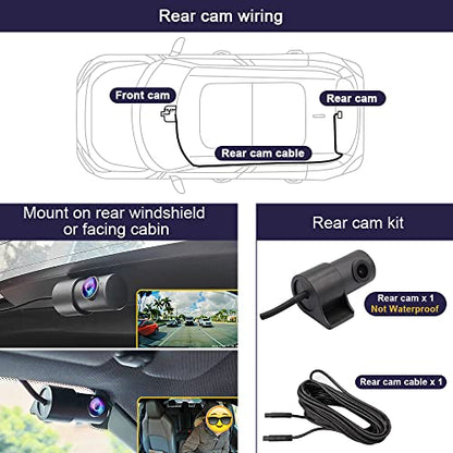 Fitcamx Front 2K+Rear 1080P Dash Cam Adapts for Toyota Corolla Cross 2023-2026 Hybrid (NOT Corolla), OEM Style, Dual HD Video, Built-in WiFi & APP, Loop Recording, G-Sensor, Easy to Use, 64GB Card - style: Front 2K+Rear 1080P