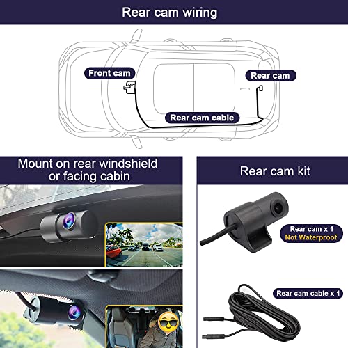 Fitcamx Front 4K+Rear 1080P Dash Cam Adapts for Toyota Corolla Cross 2023-2026 (NOT Corolla), OEM Style, Built-in WiFi & APP, Dual HD Video, Loop Recording, G-Sensor, Easy to Set, 128GB Card - style: Front 4K+Rear 1080P
