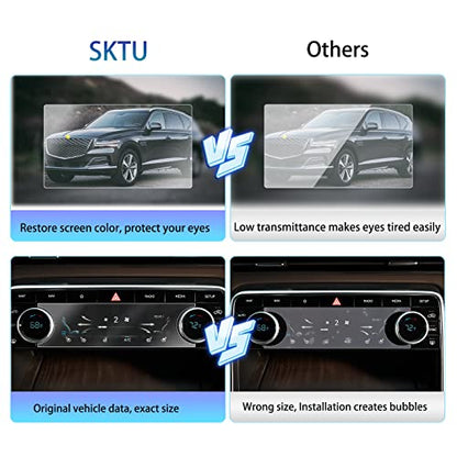 SKTU Screen Protector for 2024 2023 2022 2021 Genesis GV80 Air Conditioner Screen 2023 2024 Genesis GV80 Accessories High Clarity Anti-Scratch (2Pcs) - color: 2021-2024 GV80 Air Conditioner Screen