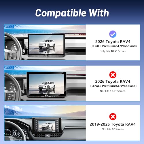 Phone Holder for Toyota RAV4 (2026, 10.5" Screen), MagSafe Car Mount Charger, 15W Wireless Charging, Car Adapter Included, Magnetic Screen Phone Mount, 360° & Hands-Free, RAV 4 Interior Accessories - size: Toyota RAV4 | 2026 (10.5" Screen)