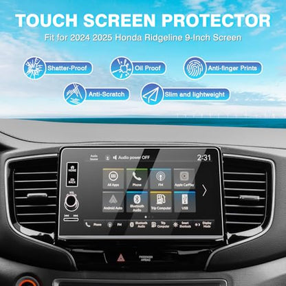 Karltys [Upgrade 2 Pack Screen Protector for Honda Ridgeline 2024 2025 2026 9-Inch [No Glare & Fingerprint] Tempered Glass Honda Ridgeline Accessories - size: 9-Inch 2024 2025 Honda Ridgeline