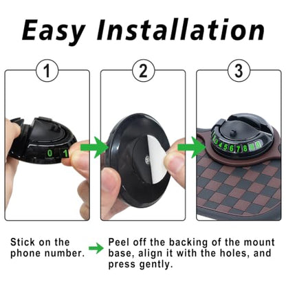 Universal Car Anti-Slip Mat, 360° Rotating Phone Holder for Car Dashboard - color: Black & Brown