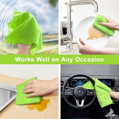 LIVOS Microfiber Cleaning Cloth Roll - 80 Pack, Reusable Paper Towels, Microfiber Towels for Cars, Super Absorbent Lint Free Cleaning Rags for House, Kitchen, Window-Wave Green, 11.5"x11.5" - color: Wave Green