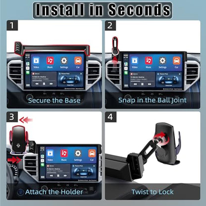Car Phone Mount for 2022-2026 Toyota Tundra & 2023-2026 Toyota Sequoia, Smart Auto-Clamping on 14" Touchscreen, 15W Wireless Fast Charging, 360° Adjustable, Without Blocking Airflow - size: for Toyota Tundra | 2022-2026