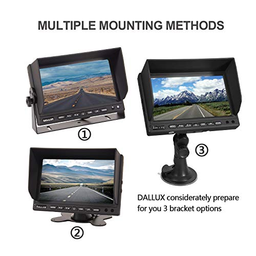 Heavy Duty Vehicle Truck Bus Backup Camera Kit,4 PIN Cab Cam with 7inch LCD Monitor Waterproof Night Vision Rear View Camera+66ft Extension Cable for Bus Truck Van Trailer RV Campers(12V 24V)