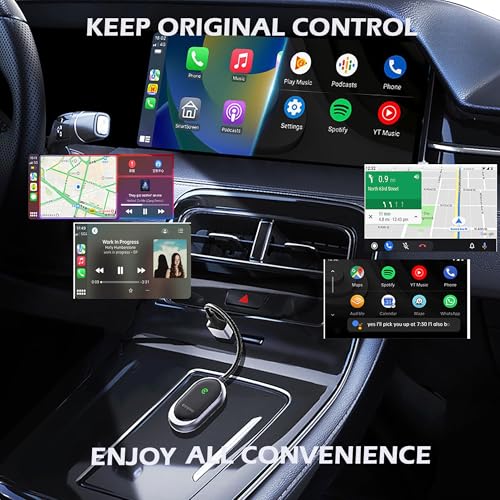 Wireless CarPlay Adapter for Apple (2025 Upgraded) - No Latency Wired CarPlay to Wireless, Instant Connectivity, Super Mini Car Play Dongle for iPhone Fit for Cars with Built-in CarPlay