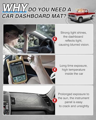 CARTIST Dash Cover Compatible with Ford F100/ F250/ F350 Pickup Truck 1967-1972 Dashboard Cover Mat Non-Slip Carpet Sunshield Glare UV Rays Protector - size: Ford F100/ F250/ F350 Pickup Truck 1967-1972