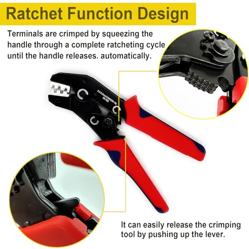 Electrical Crimping Tool with Ratchet, Ratcheting Wire Crimper Tool
