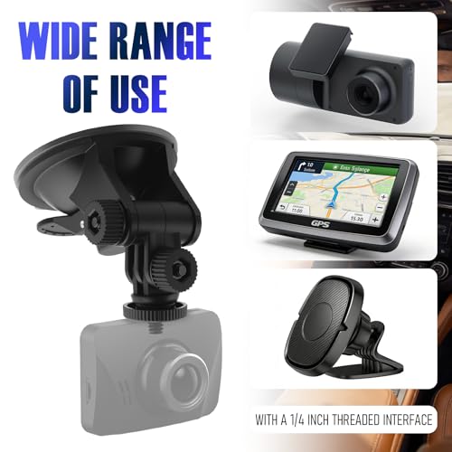 2PCS Car Dash Cam Suction Cup Mount,360° Adjustable Suction Cup Camera Mount for Car Dash Cam,GPS,Phone Holder,Portable Cars Camera Mounts for Cars Dashboard/Windshield