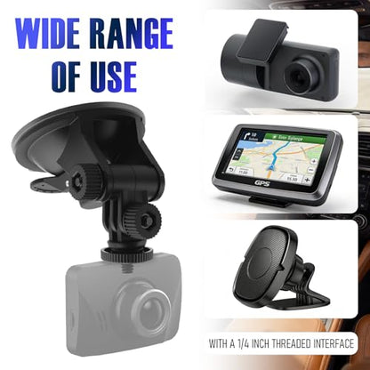 2PCS Car Dash Cam Suction Cup Mount,360° Adjustable Suction Cup Camera Mount for Car Dash Cam,GPS,Phone Holder,Portable Cars Camera Mounts for Cars Dashboard/Windshield