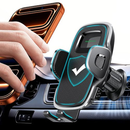 2026 New Car Vent Phone Holder [Thick Cases Friendly] Rotatable Universal Phone Mount for Your Car with Wide Clamp, Car Phone Holder Mount for iPhone 17 Pro Max 15 14 13 Samsung S25 - color: Black