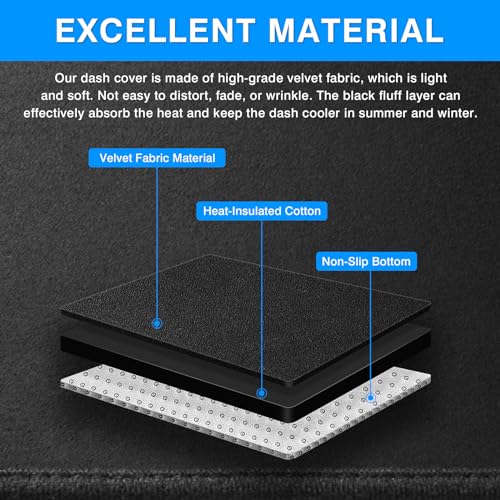 Autorder Dashboard Cover Mat for Honda Civic 2012-2015 Accessories Dash Cover Upgrade Velvet Dash Mat Sunshade Glare UV Rays Protector - size: Black 12-15 Civic