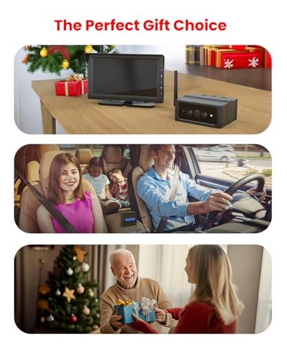 Foxpark Magnetic Wireless Backup Camera for RV Trailer: 1-Min Quick Install No-Drilling Back up Camera with 7" HD 1080P Monitor, 50FT Stable Signal Rear View Camera for Truck, Camper, SUV, Car
