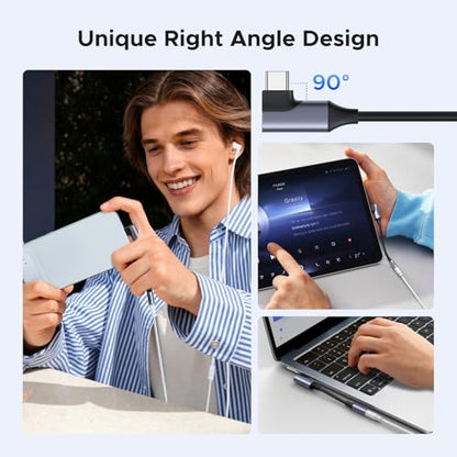 UGREEN Right Angle USB C to 3.5mm Audio Adapter Type C Aux Headphone Jack