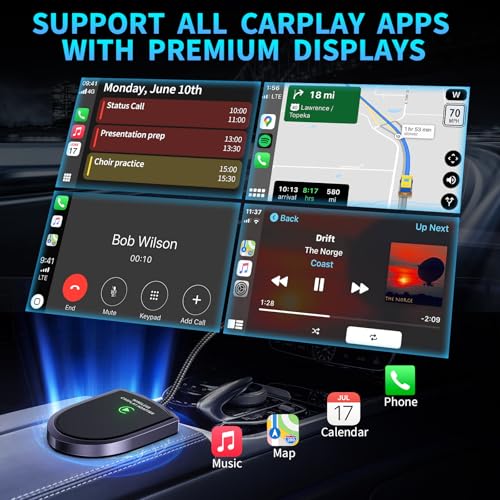 Wireless CarPlay Adapter for Apple iPhone (2025 Upgrade) – Instant Wireless CarPlay, Ultra-Low Latency, Stable Connection, Mini Bluetooth Dongle for iOS 10+ & Cars 2016+, Plug & Play Type-C