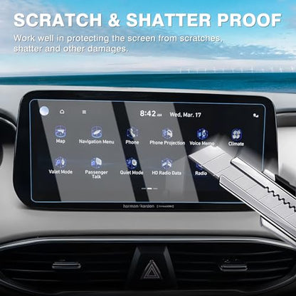 Karltys [Upgrade 2 Pack Screen Protector for Hyundai Santa Fe 2021~2023 10.25-Inch [No Glare & Fingerprint] Tempered Glass Hyundai Santa Fe for Models SEL/XRT/Limited/Calligraphy Accessories - size: 10.25 Inch 2021~2023 Hyundai Santa Fe