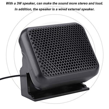 NSP-100 Mini External Speaker, Mobile Radio Microphone with 3W Speakers for Kenwood Yaesu ICOM Ham Car Radios, Dimensions 80 x 72 x 43 mm