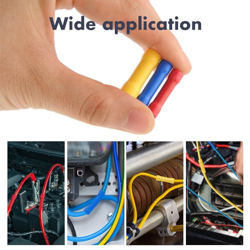 Chanzon 150pcs UL Buttet Connectors Kit 10 12 14 16 18 22 AWG PVC Insulated - size: Butt Splice Assorted, style: 22-10AWG All Sizes