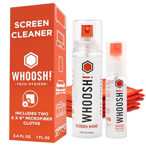 WHOOSH! Screen Shine Duo XL – Screen Cleaner and Wipe Kit, 3.4 + 1 fl oz - size: 4.4 Fl Oz (Pack of 1)