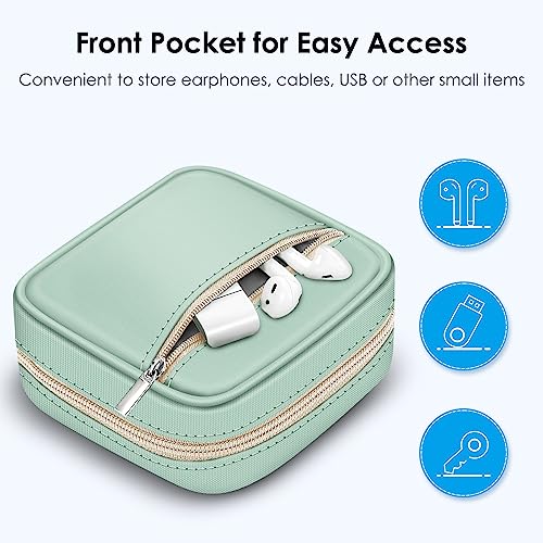 FINPAC Charger Case for MacBook, Small Electronic Organizer Pouch Bag - color: Light Green