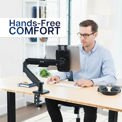 VIVO Height Adjustable Counterbalance Mechanical Arm Tablet Desk Mount, Fits 2-in-1 Laptops and 15.6 inch Portable Monitors, Max VESA 100x100, Black, STAND-V001O-M02 - size: up to 15.6" monitors + arm mount