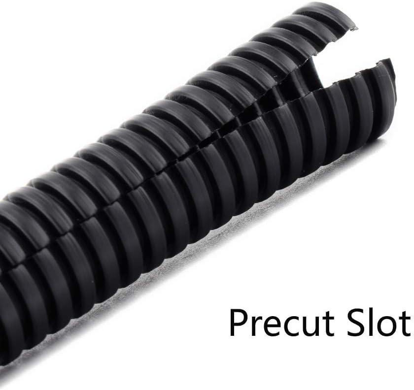 ZhiYo 20FT 3/4" Wire Loom Split Tubing Auto Wire Conduit - color: Black, size: 20FT 3/4”
