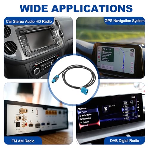 uxcell 2Pcs Antenna Extension Cable, 3.3ft/1m Longer Fakra-Z Male to Right Angle Fakra-Z Female RF Coax Cable for Car Stereo Head Unit GPS Navigation FM AM Radio RG174 - size: 3.3ft/1m
