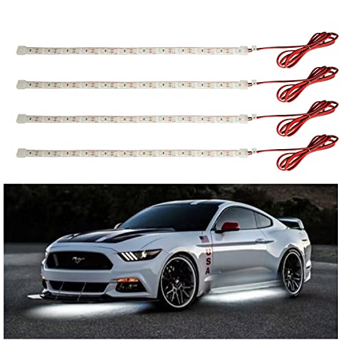 YM E-Bright Waterproof LED Strip Lights, DRL 12in 36SMD 12V White 4 Pack - color: White, size: 12 inch