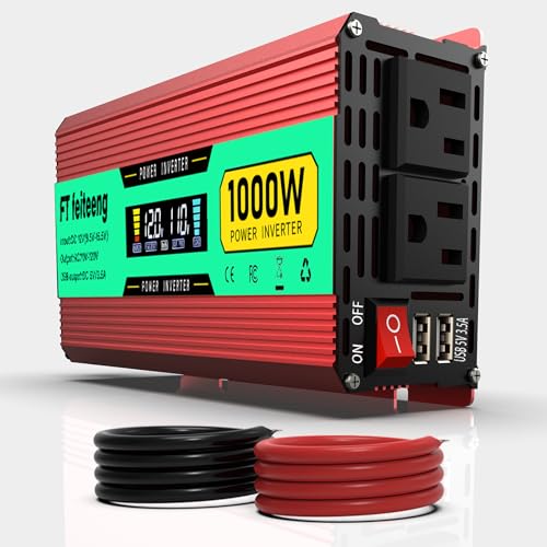 1000 Watt Inverter 12V DC to 120V AC Car Power Inverter - size: 1000W