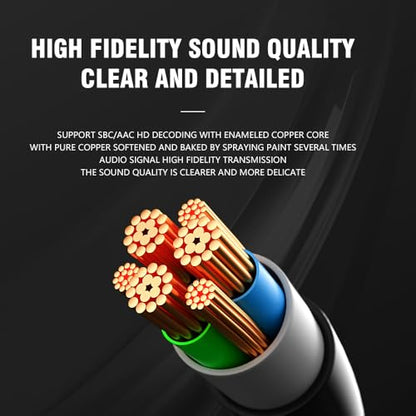Aux Bluetooth Adapter 5.3 with Built-in Microphone Receiver ﻿ - size: T07