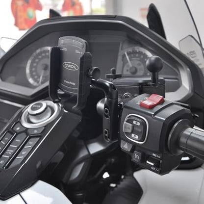 PANICAL Motorcycle for Honda Goldwing GL1800 F6B DCT Universal Bicycle Brake Lever Offset Device Phone Mount Holder Bracket Parts Special Vehicle Paired 17mm 5/8" Ball Head Adapter