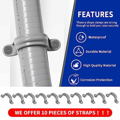 (1 inch Dia * 50 Feet) Yariwiz Flexible Electrical Conduit Liquid Tight PVC Conduit Kit with 5 PCS Coupling, 3 PCS Elbow and 10 PCS Strap, Sealtight Seal Flex Liquidtight Outdoor Non Metallic Grey - style: 1"-50ft Kit-Grey