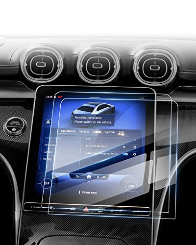 [Upgrade] 2 Pack 11.9-Inch Screen Protector for 2022~ 2025 2026 Mercedes Benz C300 C Class C250 /2023 ~ 2026 GLC300 [No Glare & Fingerprint] Touchscreen 9H Tempered Glass Navigation Radio Screen Protector Benz C300 Accessories - size: 2022-2025 Mercedes B