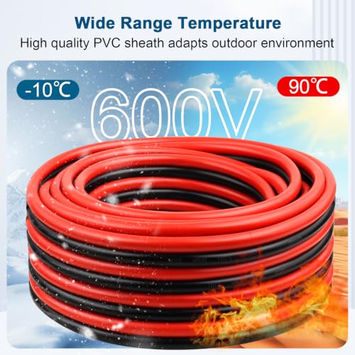 4 Gauge Wire - 50FT 4AWG 2 Conductors Copper Wire Battery Cable Oxygen Free Copper Wire for Solar Panel, Automotive, Trailer, RV and Speaker (4 Gauge 50feet) - size: 50 FT, style: 4 AWG