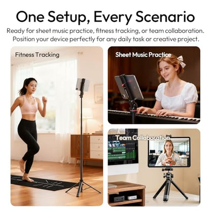 ULANZI Select CA15 iPad Tripod Mount, Aluminum Tablet Clamp, Fits 7.9"-12.9" iPad/mini/Air/Pro, One-Push Quick Lock, Arca-Uka Base + 1/4" + Cold Shoe, Tablet Holder for Video Recording/YouTube/TikTok - size: 7.9"-12.9"-CA15
