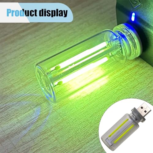 USB LED Interior Atmosphere Light, Plug-in USB Ambient Retro Lighting, Mini LED Car Interface Charging Night Light for Bedroom, Hallway (Green) - color: Green
