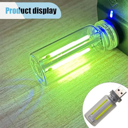 USB LED Interior Atmosphere Light, Plug-in USB Ambient Retro Lighting, Mini LED Car Interface Charging Night Light for Bedroom, Hallway (Green) - color: Green