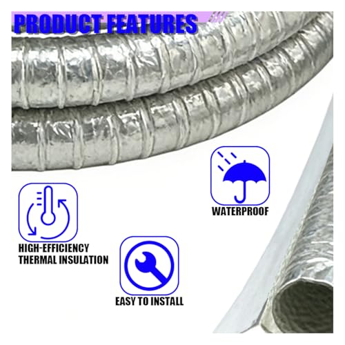 6mm 1/4" Self-Closed Aluminized Heat Shield Sleeve, Aluminum Foil High Temp Heat Wrap Protector, Side Entry Fire Sleeve for Cables, Hoses, Wire Harnesses, Automotive (6MM) - size: 6MM