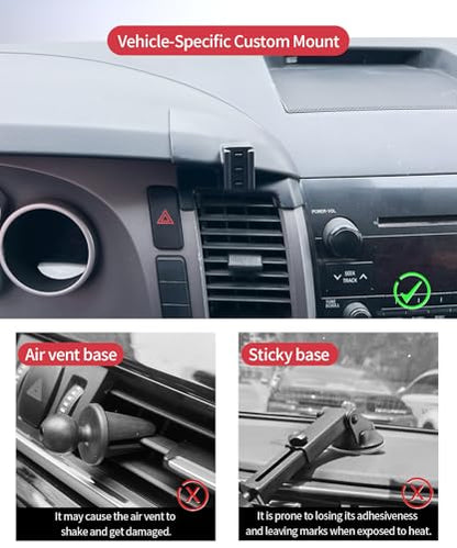 Auto Clamp Car Phone Holder for Toyota Tundra 2007-2013, Sequoia 2008-2022 - size: For 2007-2013 Tundra