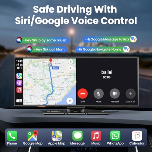 11.5 inch CarPlay Screen for Car, Built-in N-etflix/YouTube and Other apps