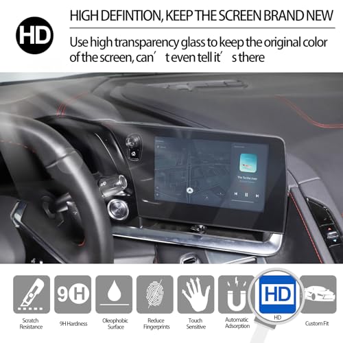 GPS Screen Protector Foils Compatible with Chevrolet Corvette C8 2020-2025, Navigation Screen Protector, Center Touch Display Anti Scratch Tempered Glass Protective Film