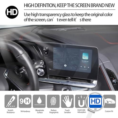 GPS Screen Protector Foils Compatible with Chevrolet Corvette C8 2020-2025, Navigation Screen Protector, Center Touch Display Anti Scratch Tempered Glass Protective Film